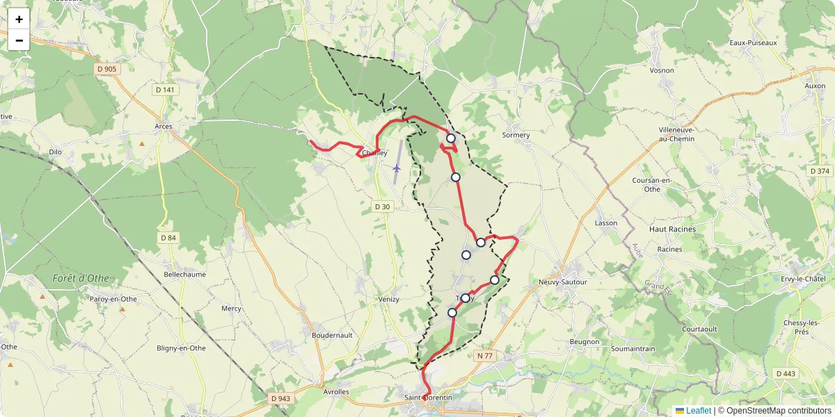 Carte du réseau de transport en commun à Turny - lignes de bus et arrêts