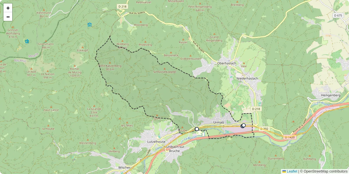 Carte du réseau de transport en commun à Urmatt - lignes de bus et arrêts