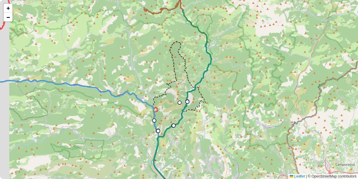 Carte du réseau de transport en commun à Utelle - lignes de bus et arrêts