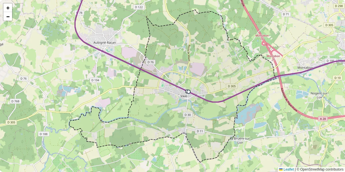 Carte du réseau de transport en commun à Vaas - lignes de bus et arrêts