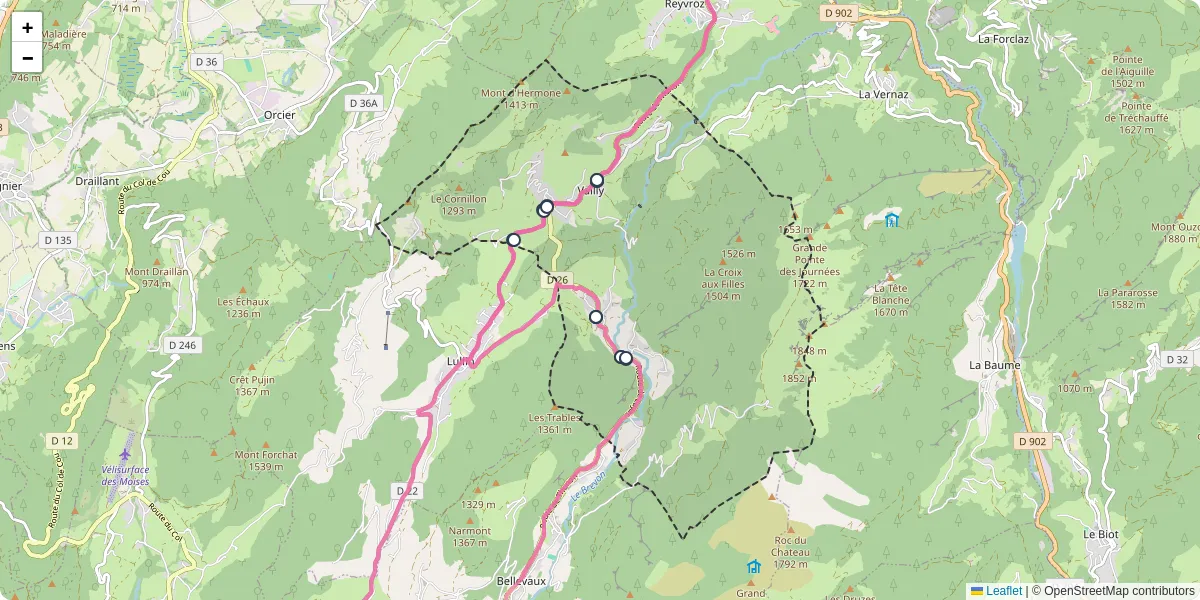 Carte du réseau de transport en commun à Vailly - lignes de bus et arrêts