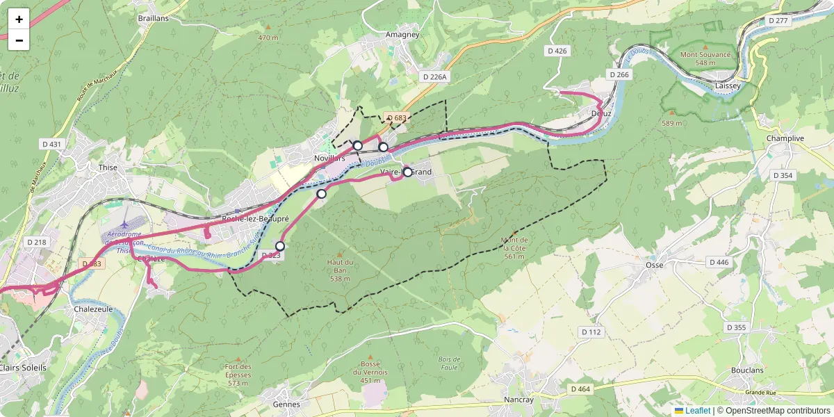 Carte du réseau de transport en commun à Vaire - lignes de bus et arrêts