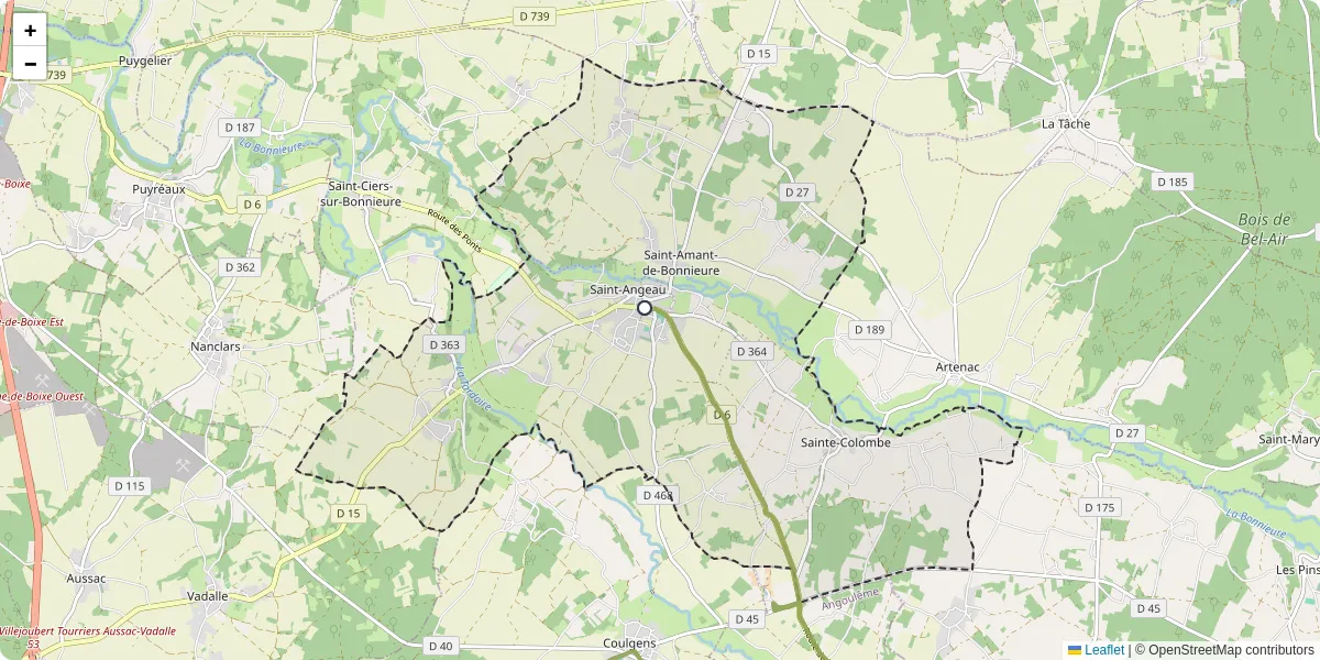 Carte du réseau de transport en commun à Val-de-Bonnieure - lignes de bus et arrêts