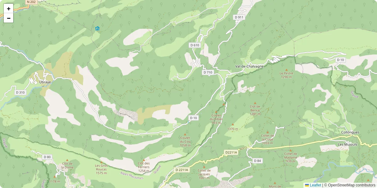 Carte du réseau de transport en commun à Val-de-Chalvagne - lignes de bus et arrêts