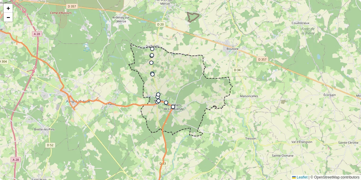 Carte du réseau de transport en commun à Val-de-la-Hune - lignes de bus et arrêts