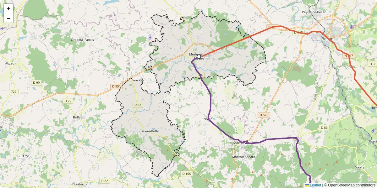 Carte du réseau de transport en commun à Val-d'Issoire - lignes de bus et arrêts