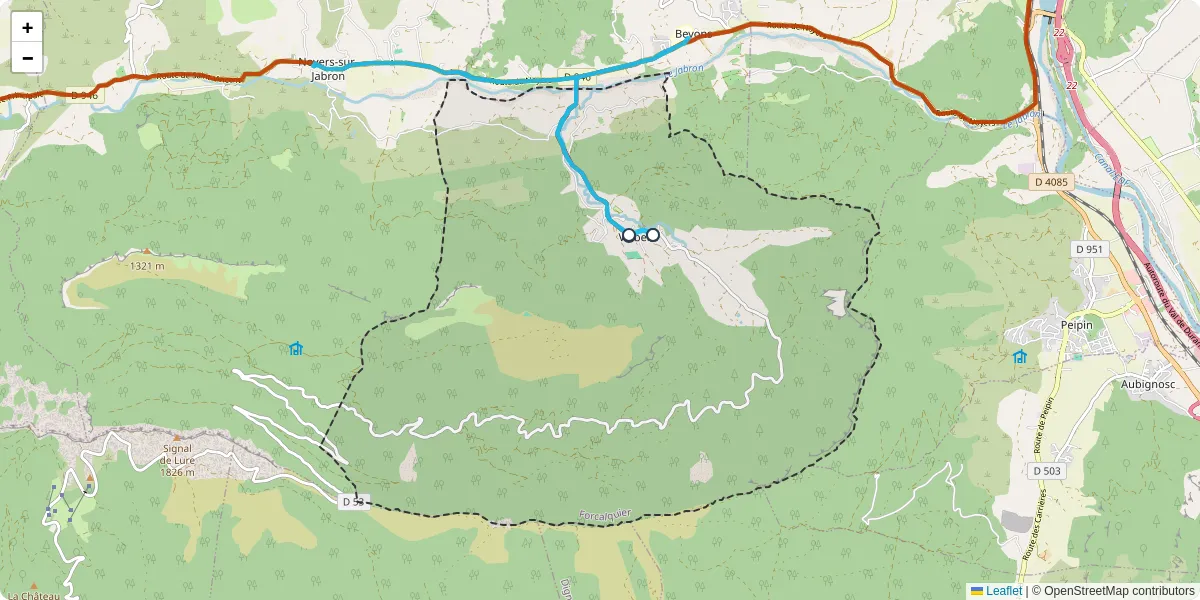 Carte du réseau de transport en commun à Valbelle - lignes de bus et arrêts
