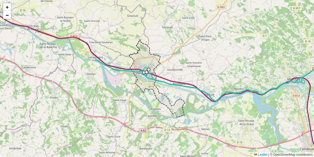 Carte du réseau de transport en commun à Valence - lignes de bus et arrêts