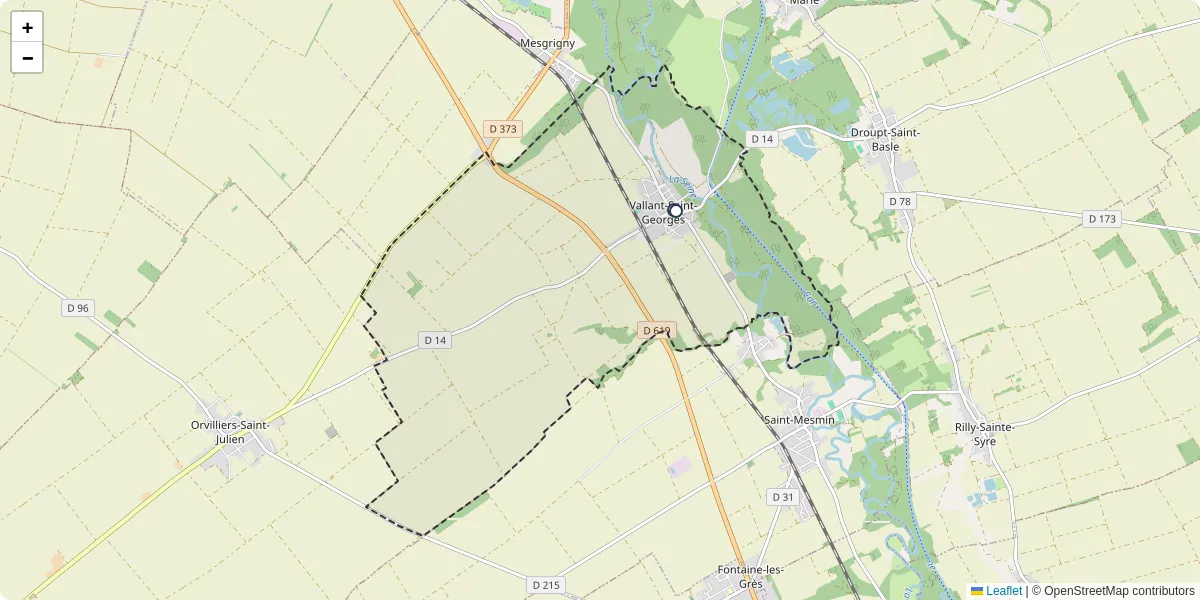 Carte du réseau de transport en commun à Vallant-Saint-Georges - lignes de bus et arrêts