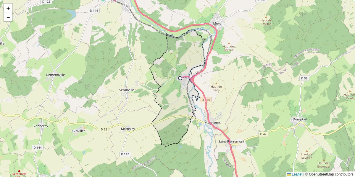 Carte du réseau de transport en commun à Vallois - lignes de bus et arrêts