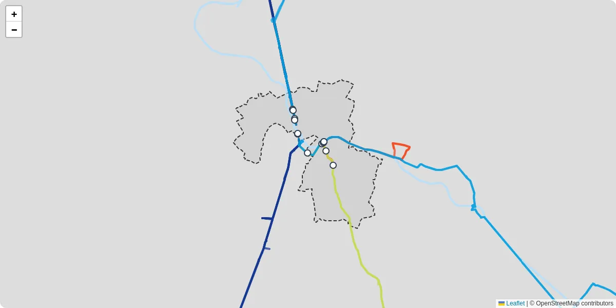 Carte du réseau de transport en commun à Veigné - lignes de bus et arrêts