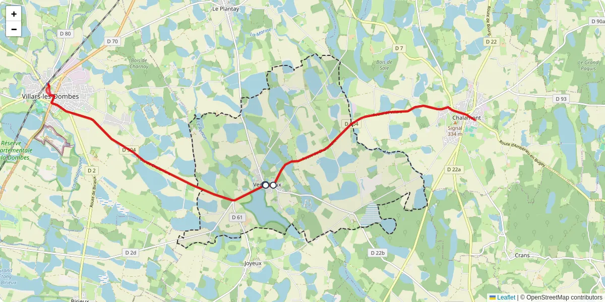Carte du réseau de transport en commun à Versailleux - lignes de bus et arrêts