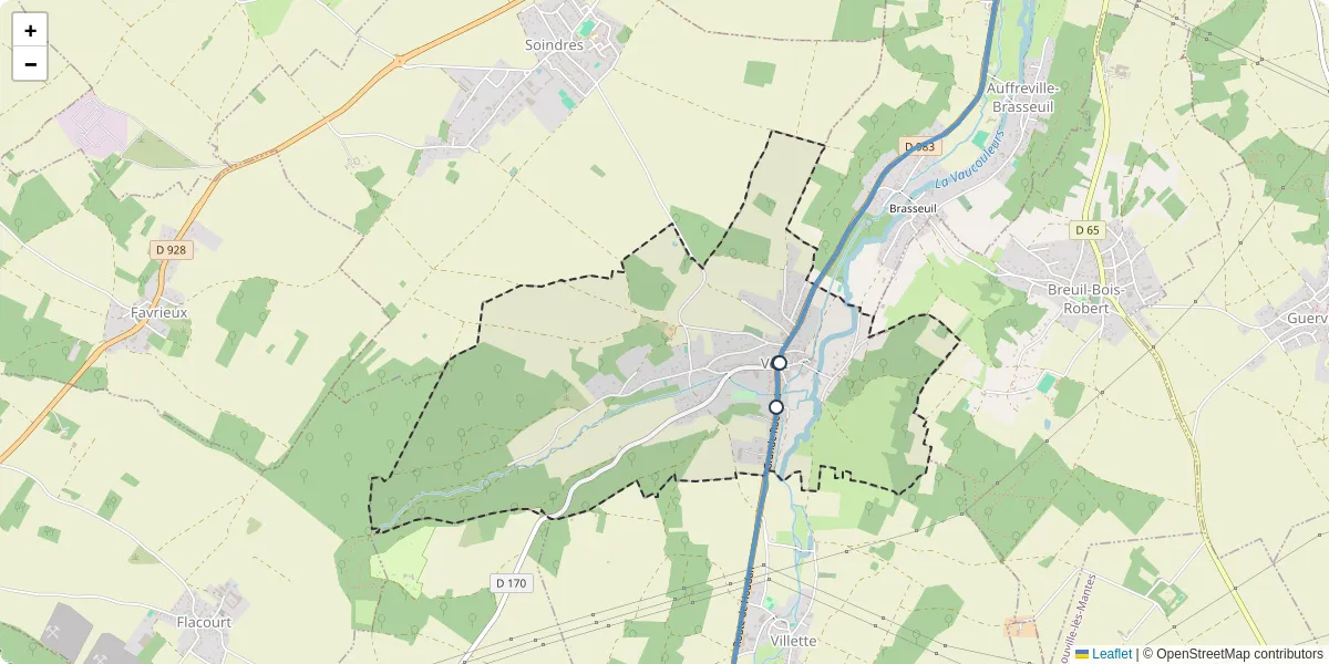 Carte du réseau de transport en commun à Vert - lignes de bus et arrêts