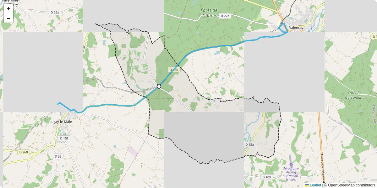 Carte du réseau de transport en commun à Veuil - lignes de bus et arrêts
