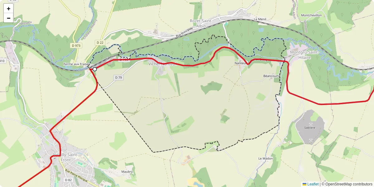Carte du réseau de transport en commun à Vichel-Nanteuil - lignes de bus et arrêts