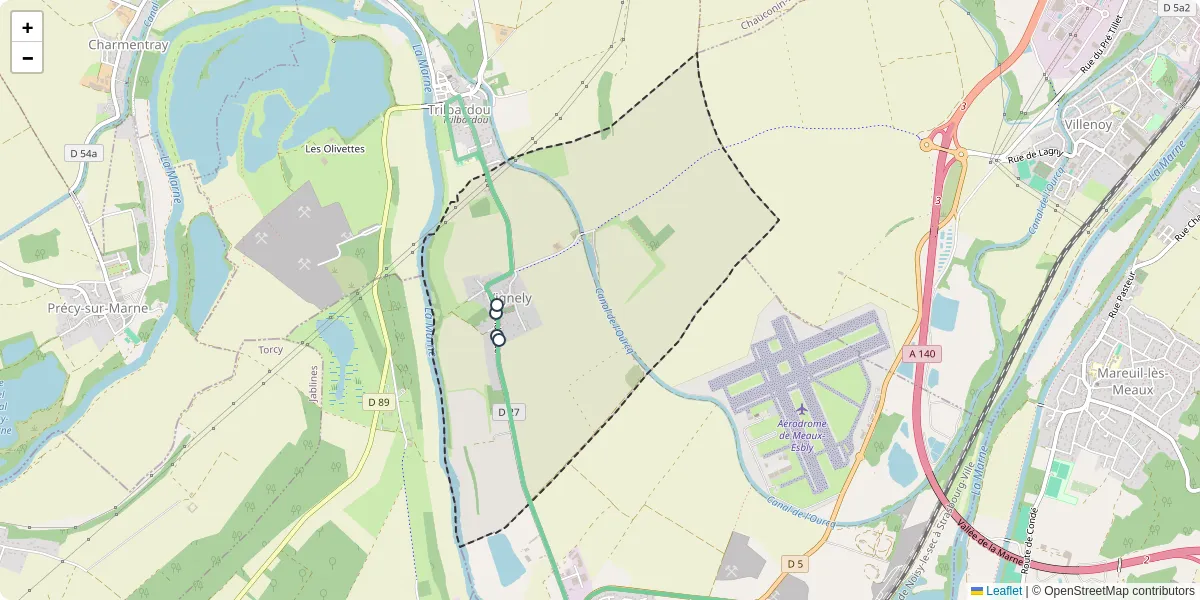 Carte du réseau de transport en commun à Vignely - lignes de bus et arrêts