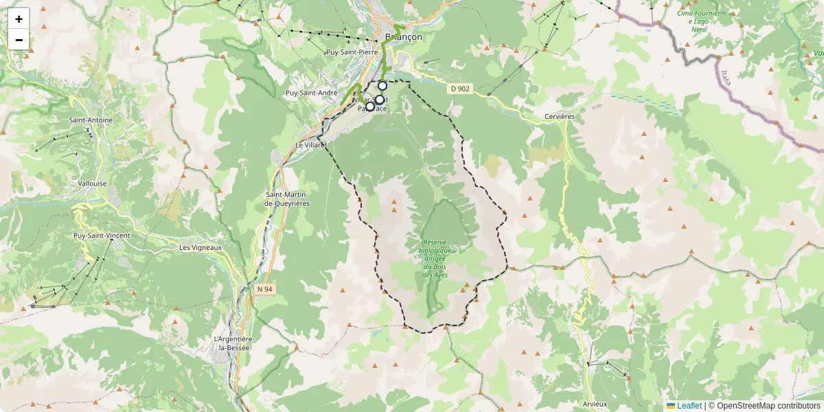 Carte du réseau de transport en commun à Villar-Saint-Pancrace - lignes de bus et arrêts