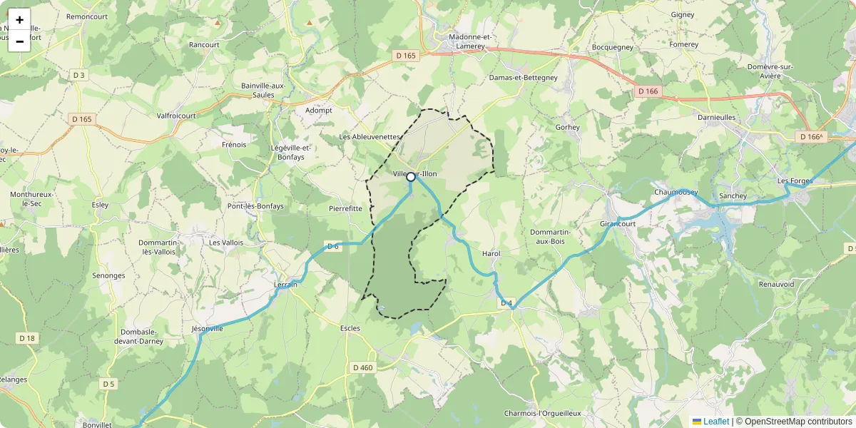 Carte du réseau de transport en commun à Ville-sur-Illon - lignes de bus et arrêts