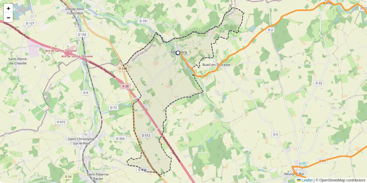 Carte du réseau de transport en commun à Villebourg - lignes de bus et arrêts