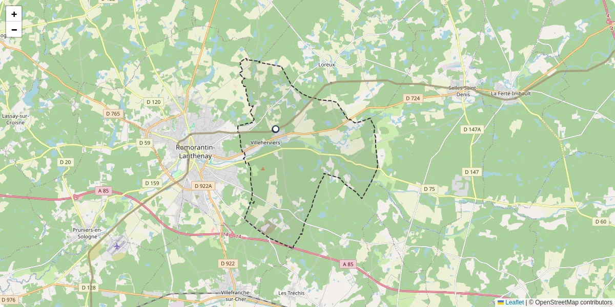 Carte du réseau de transport en commun à Villeherviers - lignes de bus et arrêts