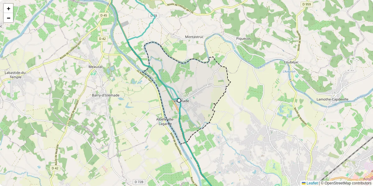 Carte du réseau de transport en commun à Villemade - lignes de bus et arrêts