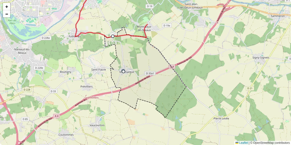 Carte du réseau de transport en commun à Villemareuil - lignes de bus et arrêts