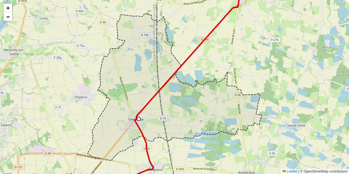 Carte du réseau de transport en commun à Villeneuve - lignes de bus et arrêts