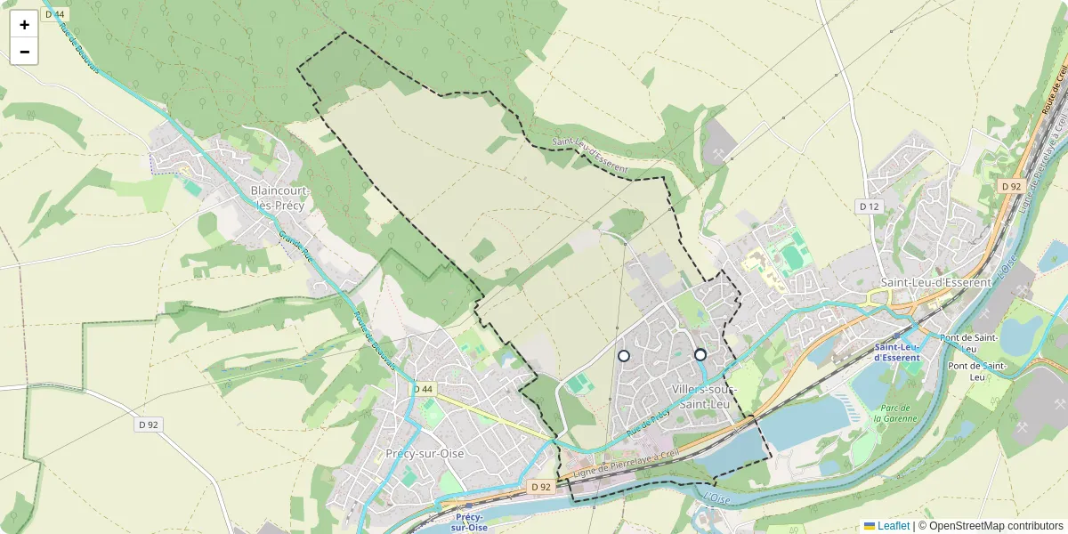 Carte du réseau de transport en commun à Villers-sous-Saint-Leu - lignes de bus et arrêts