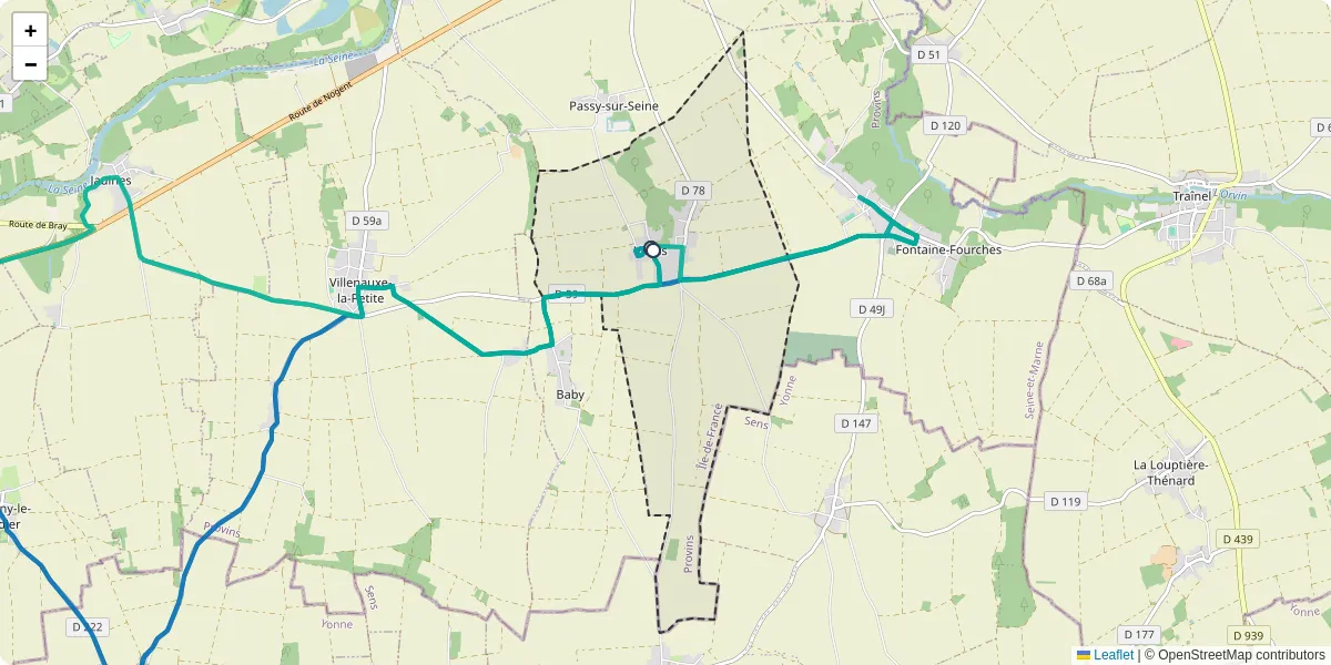 Carte du réseau de transport en commun à Villuis - lignes de bus et arrêts