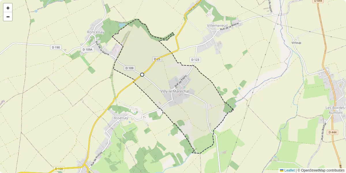 Carte du réseau de transport en commun à Villy-le-Maréchal - lignes de bus et arrêts