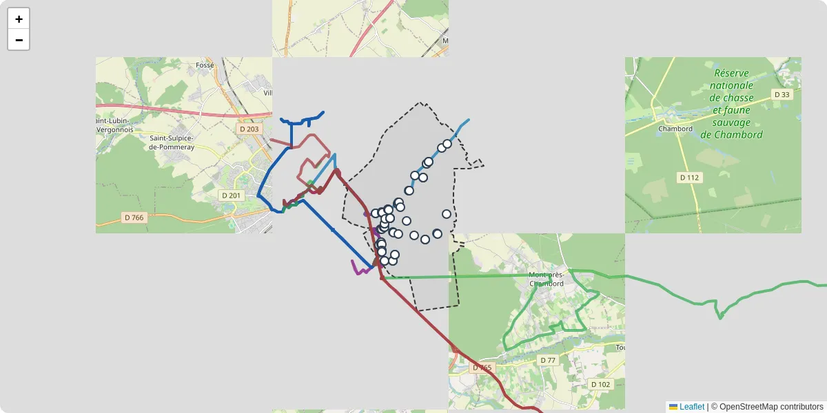 Carte du réseau de transport en commun à Vineuil - lignes de bus et arrêts