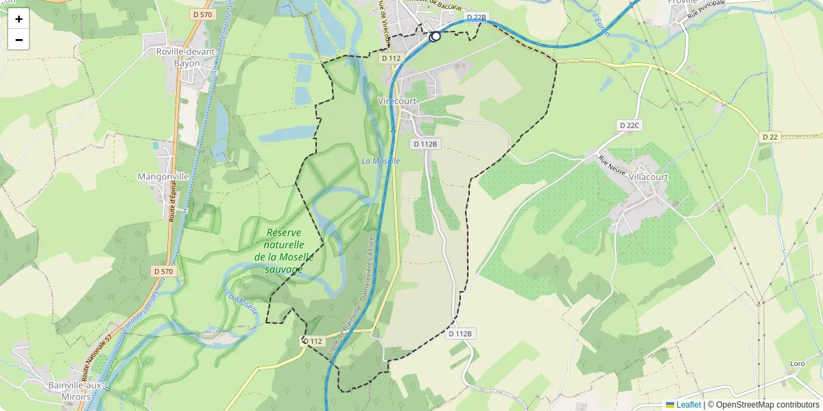 Carte du réseau de transport en commun à Virecourt - lignes de bus et arrêts
