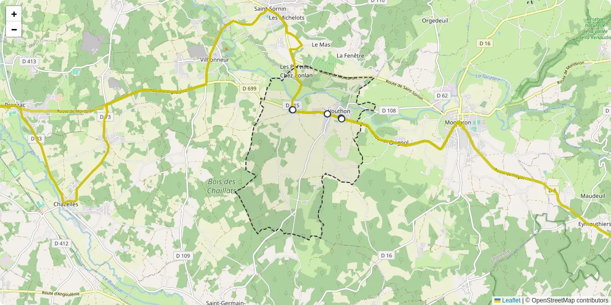 Carte du réseau de transport en commun à Vouthon - lignes de bus et arrêts