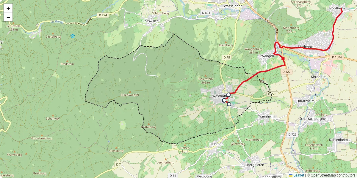 Carte du réseau de transport en commun à Westhoffen - lignes de bus et arrêts