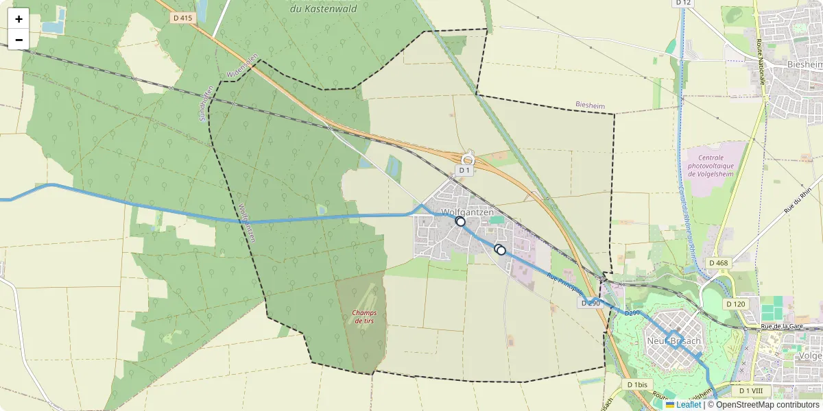 Carte du réseau de transport en commun à Wolfgantzen - lignes de bus et arrêts