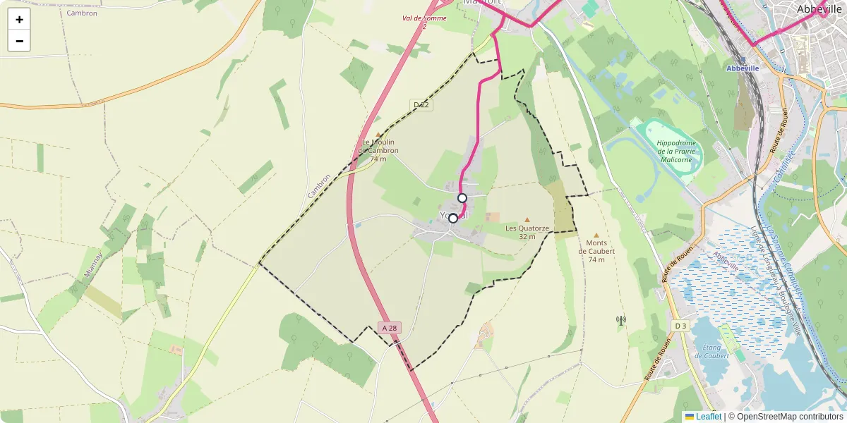 Carte du réseau de transport en commun à Yonval - lignes de bus et arrêts